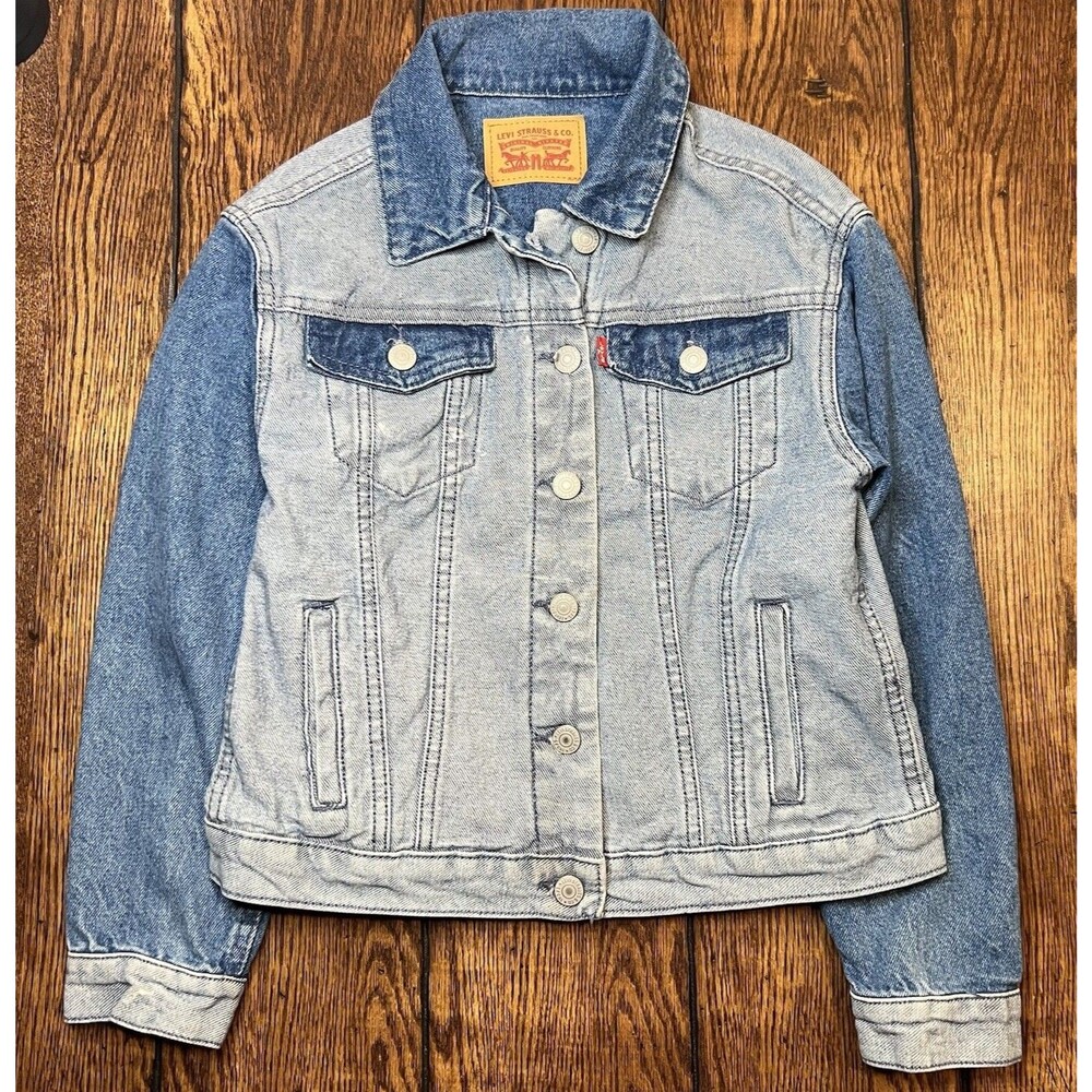 Levi's Denim Jacket Girls Medium 10 to 12 years Trucker Jean Jacket Classic Blue